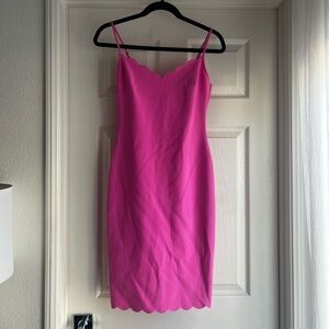 Likely Fuchsia Scalloped Mini Dress